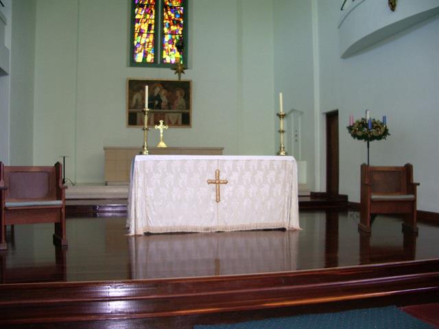 Interior close up view of altar