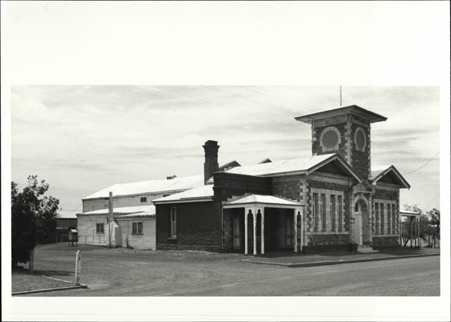 Front corner elevation of building