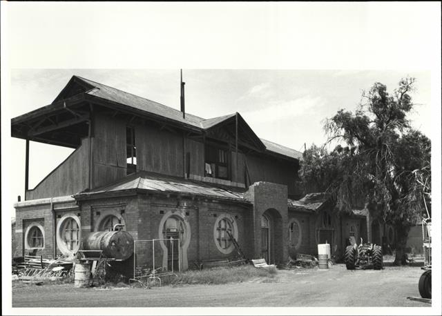 Angled rear elevation of old grandstand (demolished)