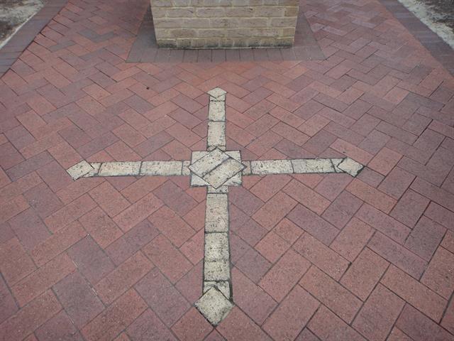 Decorative brickword on ground
