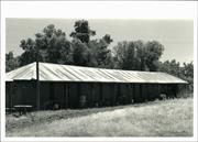 Angled front elevation of shearers quarters