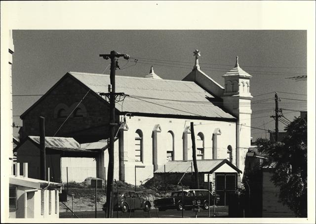 Rear corner elevation of building