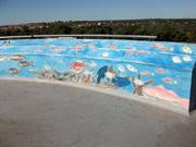 Walls of the panoramaic lookout above the museum