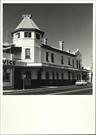 Angled front elevation of building