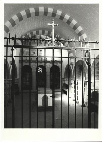 Interior view through grille at entrance