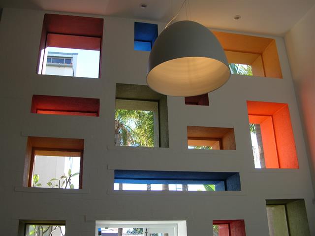 Interior view of windows on north elevation