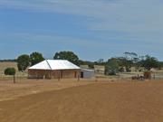 View south east to barn