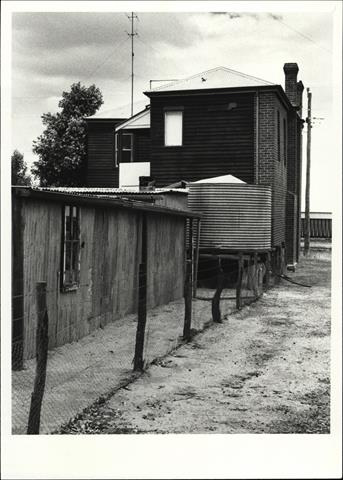 Rear elevation of building showng mixed construction of side and rear walls