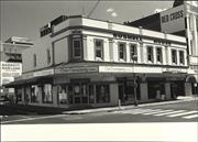 Front corner elevation of building