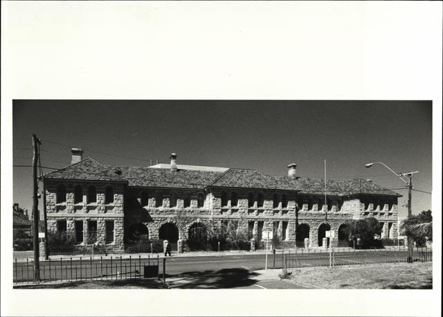 Front elevation of building from park across James Street