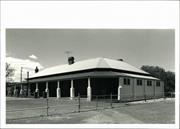 Front corner elevation of building