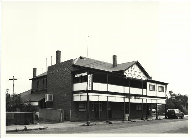 Angled front elevation of building