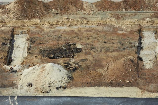 Aerial view of excavatio