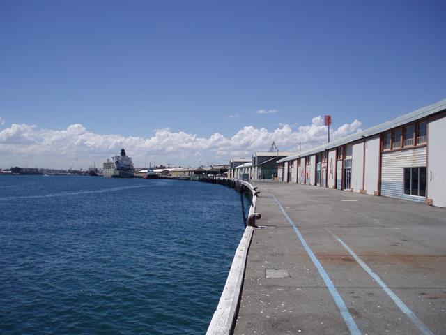 Victoria Quay looking east from A Shed
