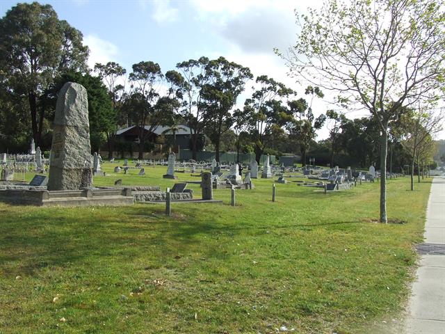 Upper cemetery looking west