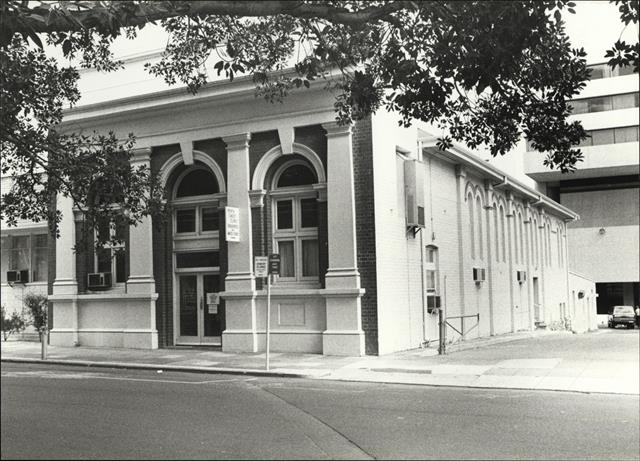 Hibernian Hall (fmr) angled front elevation