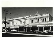 Angled front elevation of buildings