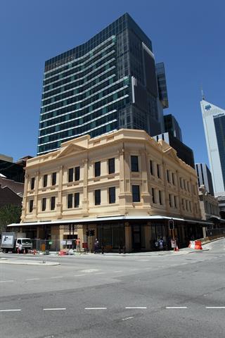 North-Western aspect, as viewed from corner William Street and Wellington Street