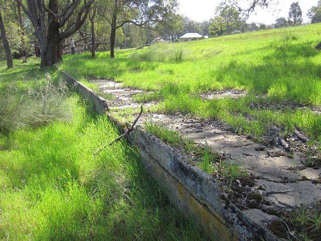 Remnant concrete footings  -former ablutions block