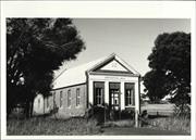 Angled front elevation of building