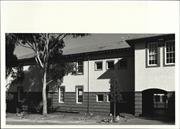 View of rear of building showing arch that acts as rear entrance to central quad