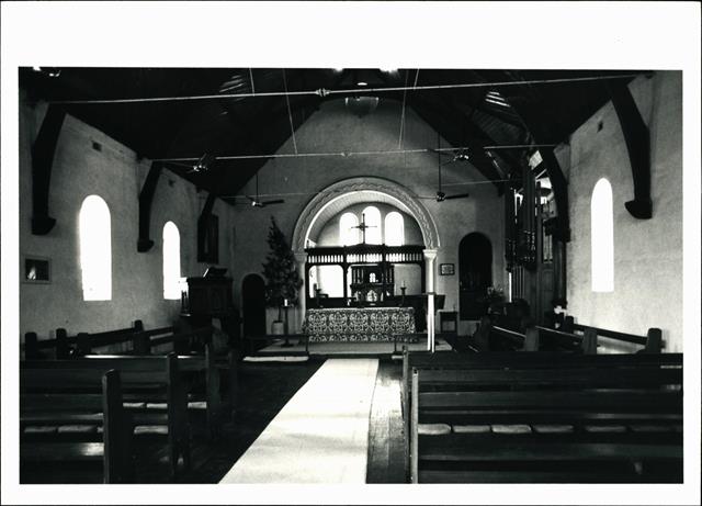 Interior view of church facing chancel