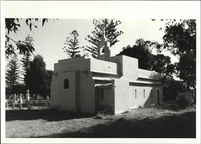 Rear corner elevation of building