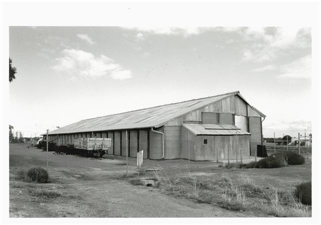 Oblique view showing end and side elevations