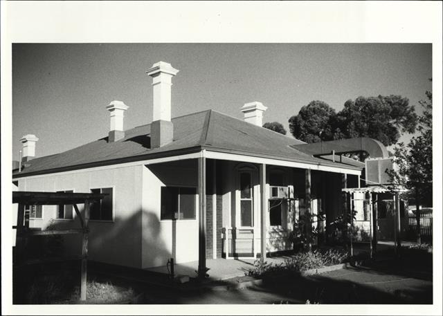 Corner elevation of building