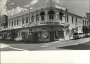 Front corner elevation of building