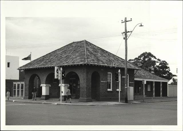 Front corner elevation of building