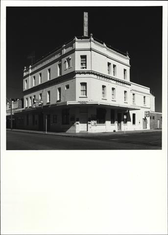 Front corner elevation of building