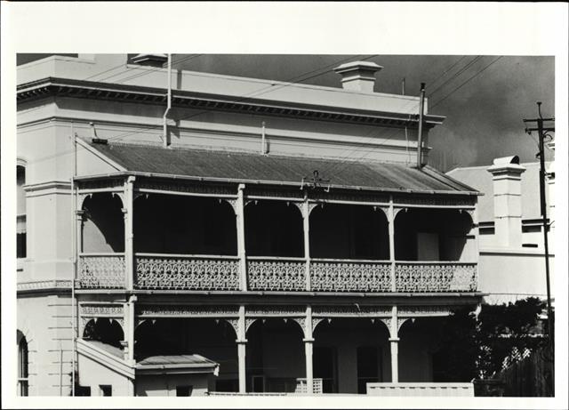 Detail of the rear façade and balcony