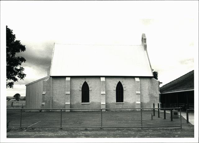 Rear elevation of church