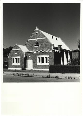 Angled front elevation of hall from Aberdeen Street