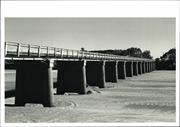 Corner elevation showing the length of the bridge and the dry riverbed