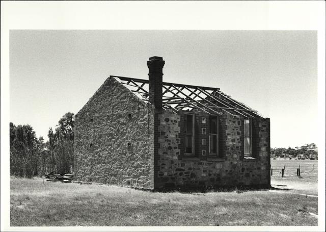 Rear corner elevation of schoolhouse