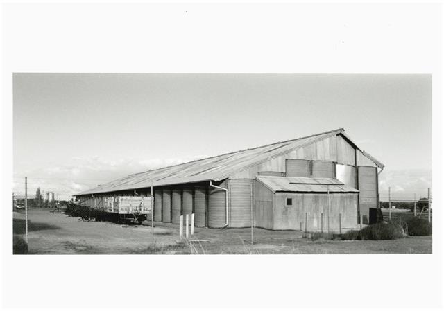 Oblique view showing end and side elevations