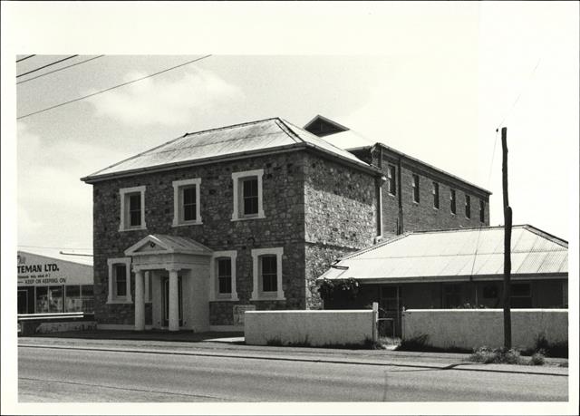 Corner elevation of building