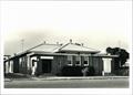 Angled front elevation of building