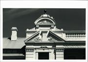 Detail of pediment on Johnson Street frontage