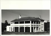 Front corner elevation of building