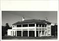 Front corner elevation of building