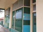 south elevation looking south showing shopfronts
