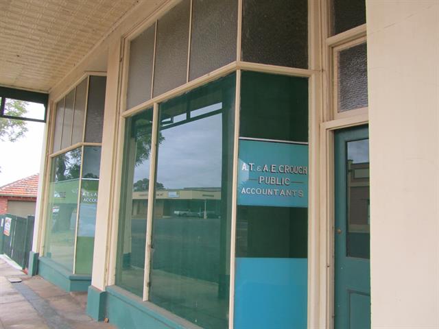 south elevation looking south showing shopfronts