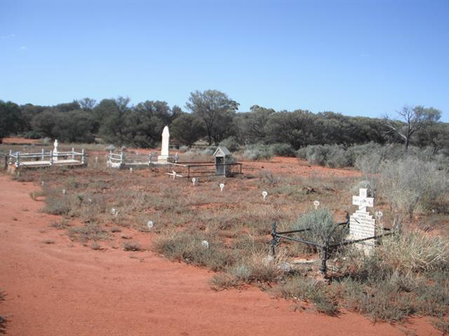 section of cemetery; note that many graves no longer have headstones and are ide