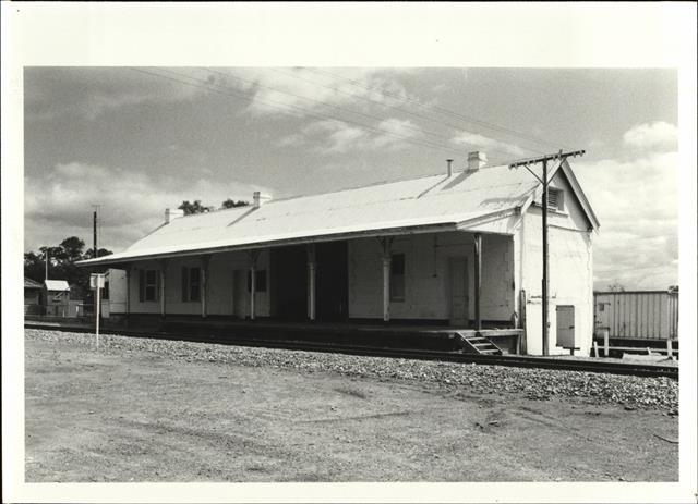 Corner elevation of building from trackside