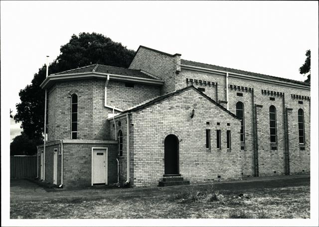 Southern elevation of rear portion of church