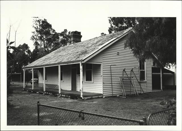 Right corner elevation of schoolhouse