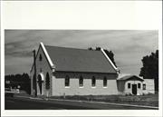Angled right side elevation of building